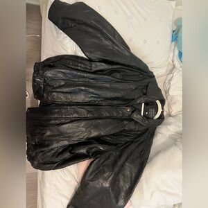 Vintage leather bomber jacket